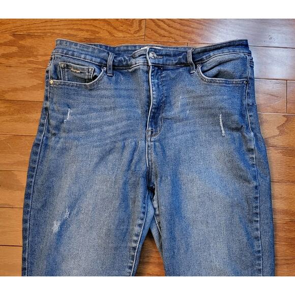 NINE WEST Sz 16 Women's High Rise Perfect Skinny Jeans Stonewashed Distressed - Picture 3 of 13